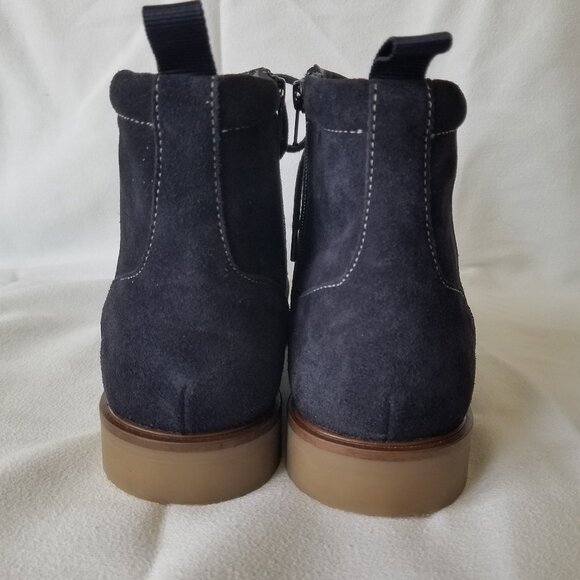 Steve Madden Rollins Mens Cap Toe Boots 11D Navy Suede Lace Up / Zip main image 6